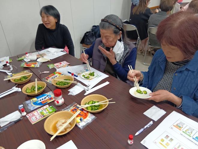 きゅうりのだし漬け試食